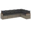 vidaXL Set de sof&aacute;s de jard&iacute;n 7 piezas con cojines rat&aacute;n PE gris
