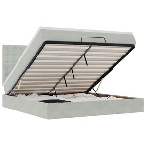 vidaXL Estructura de cama otomana colchones terciopelo gris claro