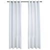vidaXL Cortinas opacas anillas de metal 2 pzas blanco crudo 140x225 cm