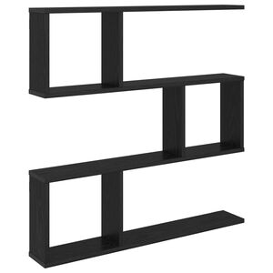 vidaXL Estante de pared Roble Negro 80 x 12 x 79,5 cm