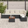 vidaXL Conjunto de sof&aacute;s de jard&iacute;n 6 pcs Negro y crema rat&aacute;n sint&eacute;tico
