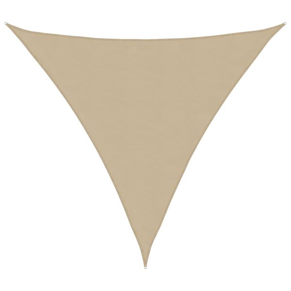 vidaXL Toldo de vela triangular tela Oxford beige 5x5x5 m