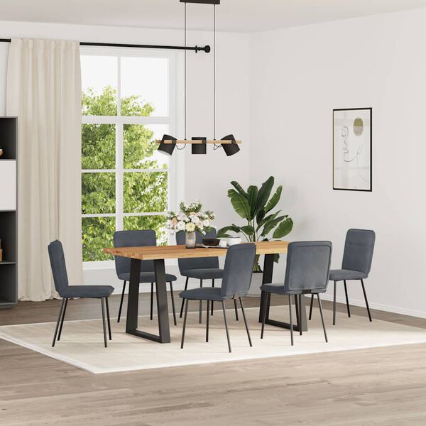 vidaXL Sillas de comedor 6 unidades terciopelo gris oscuro