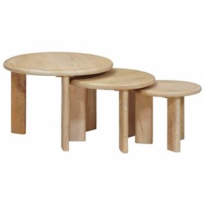 vidaXL Mesas de Caf&eacute; Nido 3 uds. Negro &Oslash; 54 x 40 cm