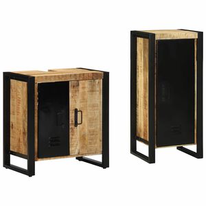 vidaXL Juego de muebles de ba&ntilde;o 2 uds. Marr&oacute;n y Negro