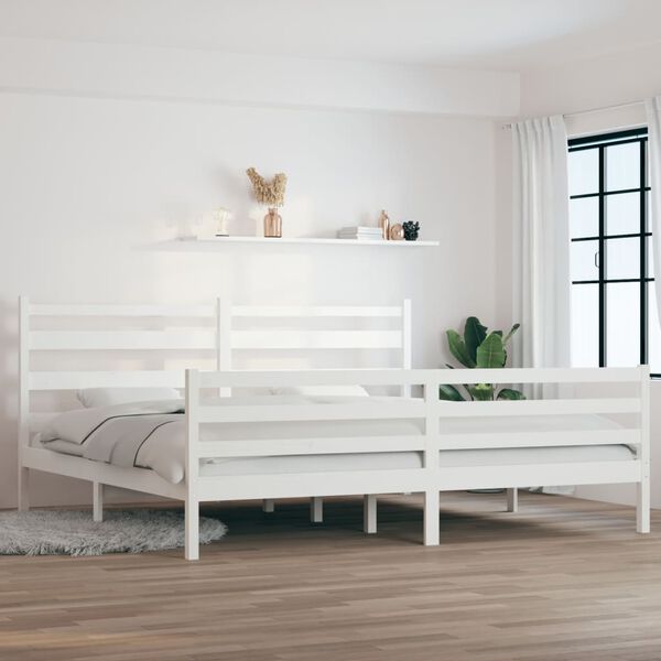 vidaXL Estructura de cama sin colchón madera de pino blanco 200x200 cm