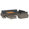 vidaXL Conjunto de sof&aacute;s de jard&iacute;n 13 uds. Gris rat&aacute;n sint&eacute;tico