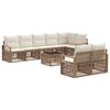vidaXL Conjunto de sof&aacute;s de jard&iacute;n 9 pcs Beige rat&aacute;n sint&eacute;tico