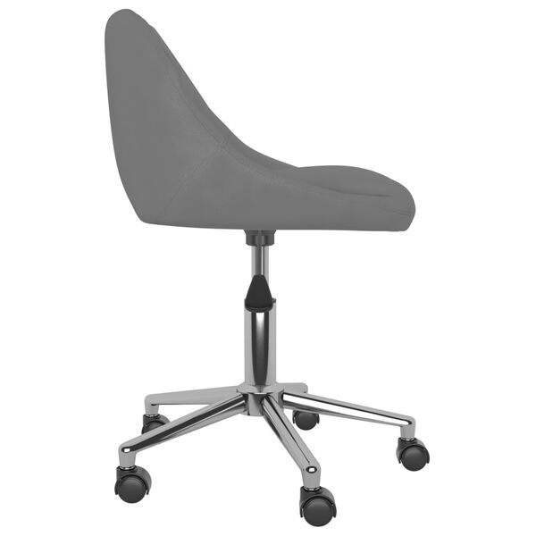 vidaXL Silla de comedor giratoria de cuero sint&eacute;tica gris