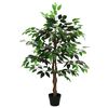 vidaXL Planta Ficus Artificial Verde 90 x 16 x 110 cm Tela y madera