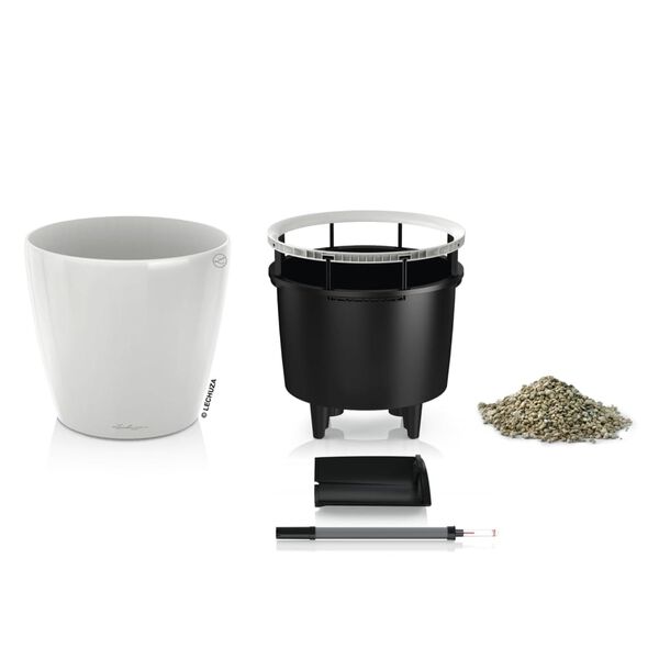 LECHUZA Macetero de Mesa CLASSICO LS 21 ALL-IN-ONE banco brillo