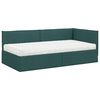 vidaXL Estructura de Cama Esquina con Colch&oacute;n 2 pcs Verde Terciopelo