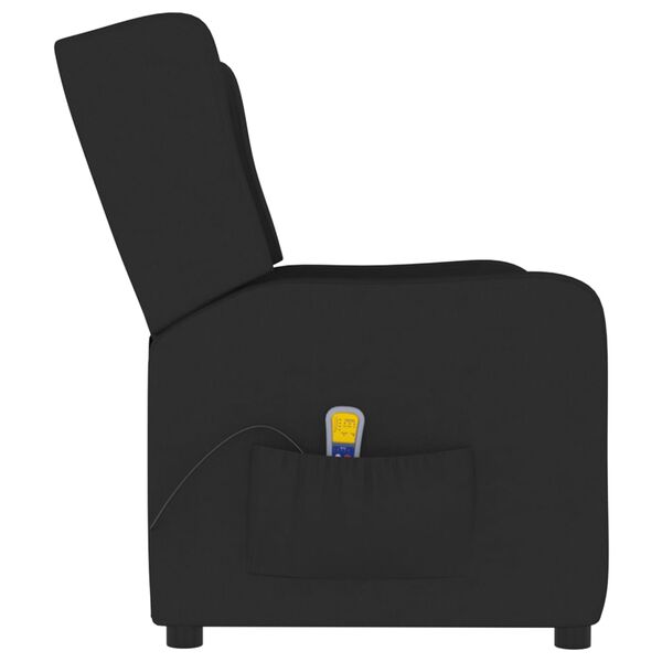 vidaXL Sill&oacute;n de masaje reclinable de 2 plazas de tela negro