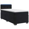 vidaXL Cama con Base Tapizada, Colch&oacute;n y Luz LED Negro 90 x 200 cm