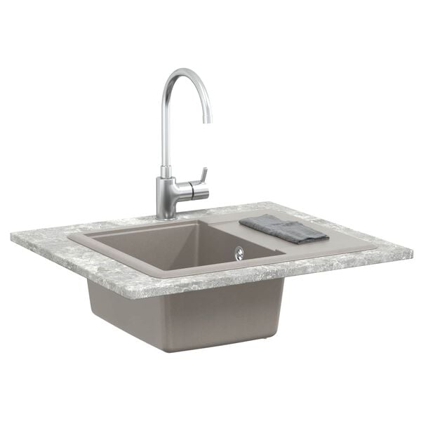 vidaXL Lavabo Gris 560 x 460 mm 80% Cuarzo y 20% Resina