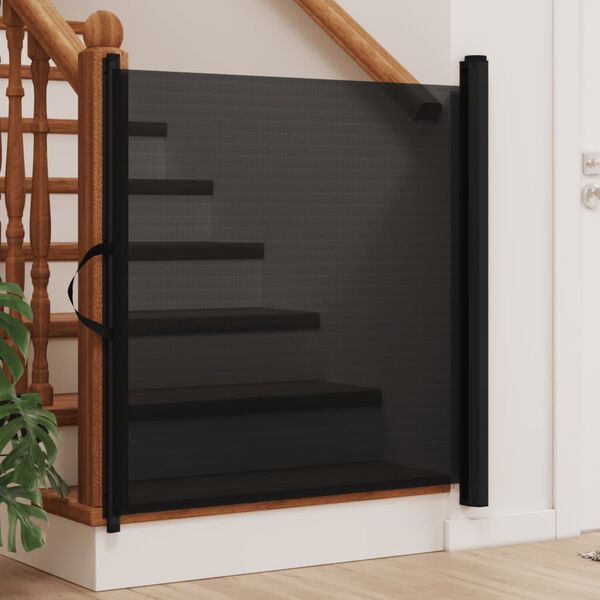 vidaXL Puerta retráctil para mascotas negra 102,5x125 cm