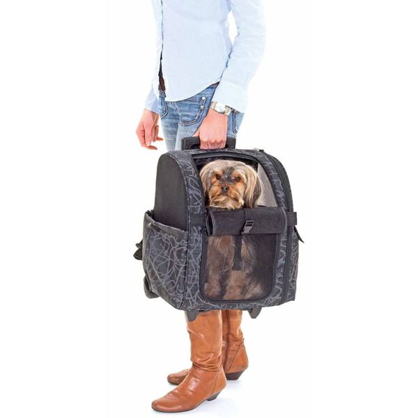 FLAMINGO Trolley de mascotas Izzie negro 32x29x52 cm 31392