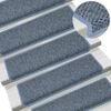 vidaXL Alfombrilla autoadhesiva escalera sisal 15 uds azul 65x21x4 cm