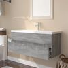vidaXL Mueble de ba&ntilde;o con lavabo madera contrachapada gris Sonoma