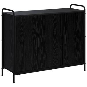 vidaXL Aparador Roble Negro 97 x 33 x 81 cm Madera de ingenier&iacute;a