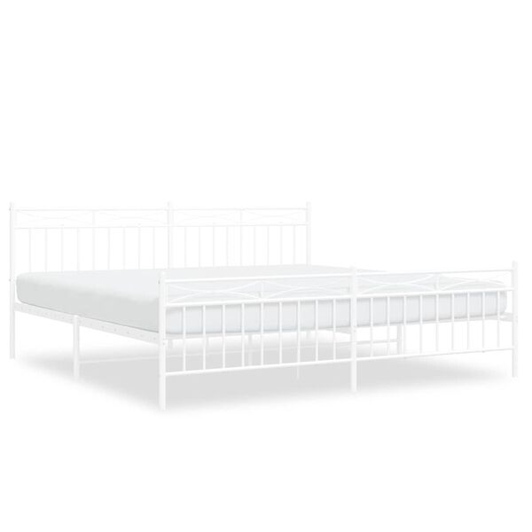 vidaXL Estructura cama sin colchón con estribo metal blanco 193x203 cm