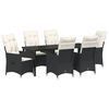 vidaXL Conjunto de Comedor de Jard&iacute;n 7 pcs Negro rat&aacute;n sint&eacute;tico
