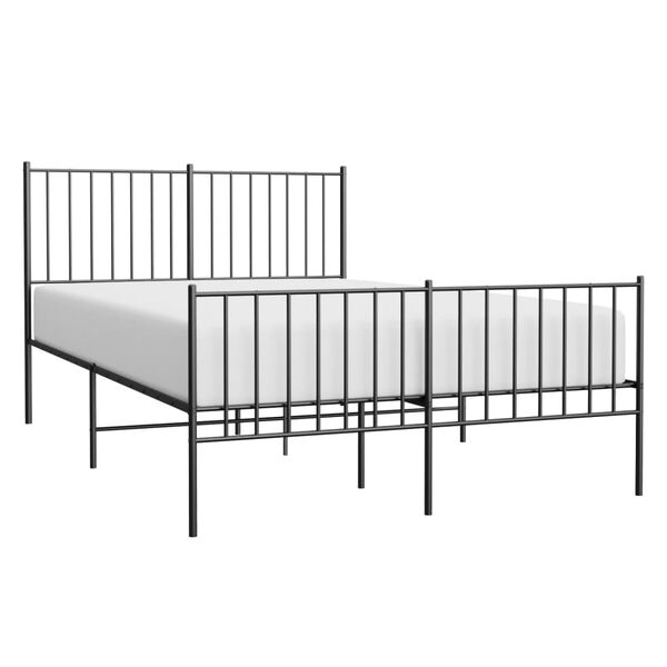 vidaXL Estructura cama sin colch&oacute;n con estribo metal negro 120x200 cm