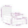 vidaXL Cama tipo Box Spring Gris oscuro 90 x 200 cm Terciopelo