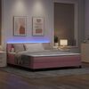 vidaXL Cama Box Spring LED con colch&oacute;n Rosa 180 x 200 cm Terciopelo