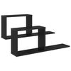 vidaXL Estantes flotantes 2 pcs Roble Negro 80 x 15 x 30 cm