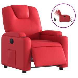 vidaXL Sill&oacute;n reclinable el&eacute;ctrico de cuero sint&eacute;tico rojo
