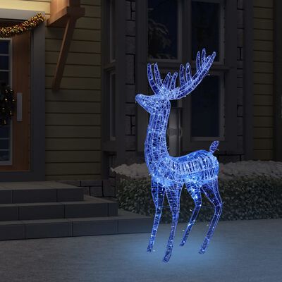 vidaXL Reno navideño acrílico XXL 250 LEDs azules 180 cm