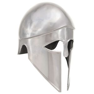vidaXL R&eacute;plica de casco de guerrero griego rol en vivo acero plateado