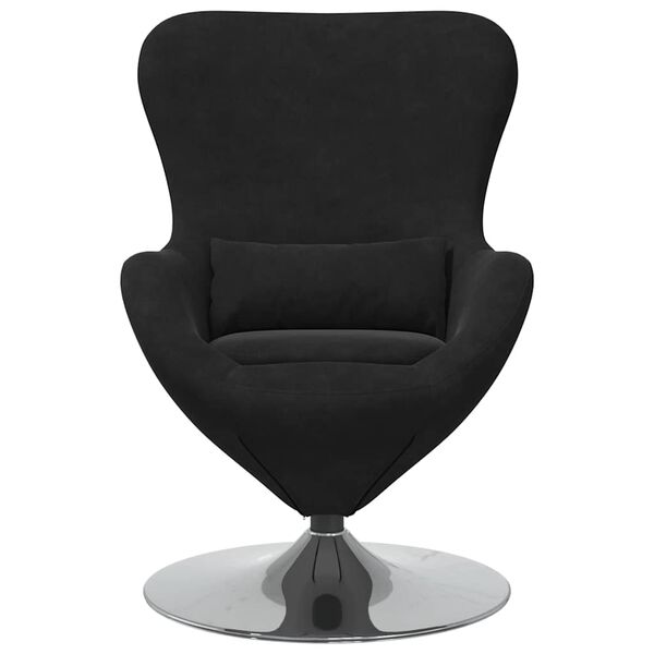 vidaXL Sillón huevo Negro 63 x 73 x 90 cm Terciopelo