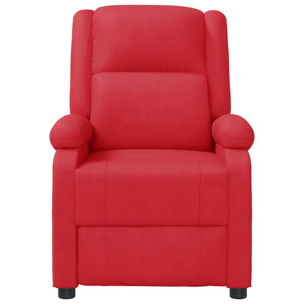 vidaXL Sillón de masaje de cuero sintético rojo