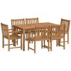 vidaXL Conjunto de comedor de jard&iacute;n de 7 piezas, 150 x 90 cm, madera maciza de teca