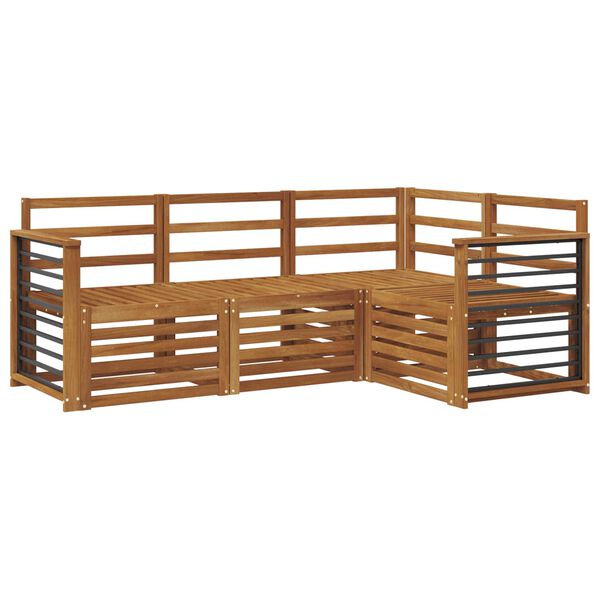 vidaXL Juegos de sof&aacute;s 4 pcs Natural Madera de Acacia S&oacute;lida