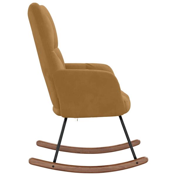 vidaXL Silla mecedora de terciopelo marrón