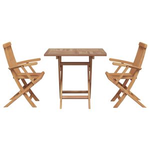 vidaXL Conjunto de Comedor de Jard&iacute;n 3 pcs Marr&oacute;n