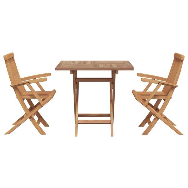 vidaXL Conjunto de Comedor de Jard&iacute;n 3 pcs Marr&oacute;n