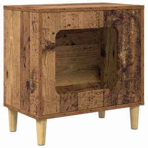 vidaXL Casa para Gatos Madera envejecida 51 x 30 x 52 cm