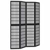vidaXL Biombo separador de 4 paneles madera maciza Paulownia negro