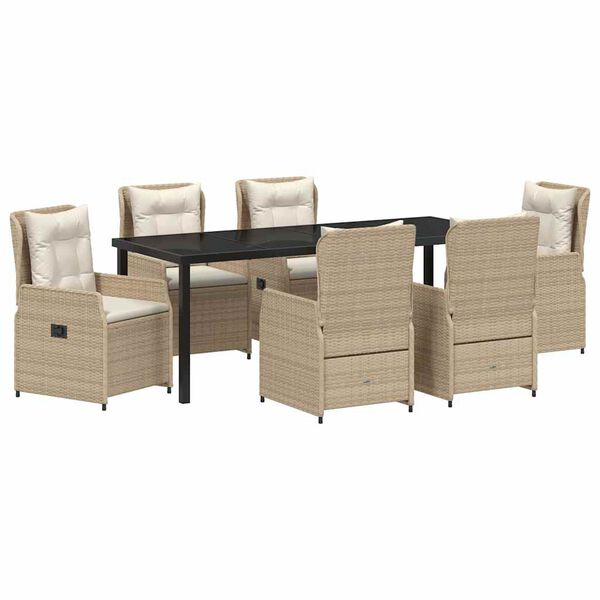 vidaXL Conjunto de Comedor de Jard&iacute;n 7 pcs Beige y Gris Claro