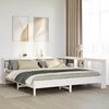 vidaXL Cama con estanter&iacute;a sin colch&oacute;n madera maciza blanca 180x200 cm