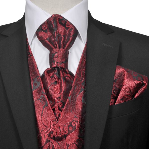 Accesorios boda para hombre chaleco de cachemira burdeos talla 48