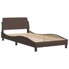 vidaXL Cama con colchón Hvar cuero sintético marrón 100x200 cm