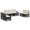 vidaXL Conjunto de sof&aacute;s de jard&iacute;n 7 uds. Negro rat&aacute;n sint&eacute;tico