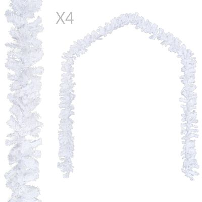 vidaXL Guirnaldas de Navidad 4 unidades PVC blanco 270 cm
