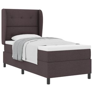 vidaXL Cama tipo Box Spring Marr&oacute;n oscuro 90 x 190 cm tela