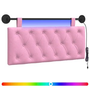 vidaXL Cabecero colgante Con luz LED Rosa Tela